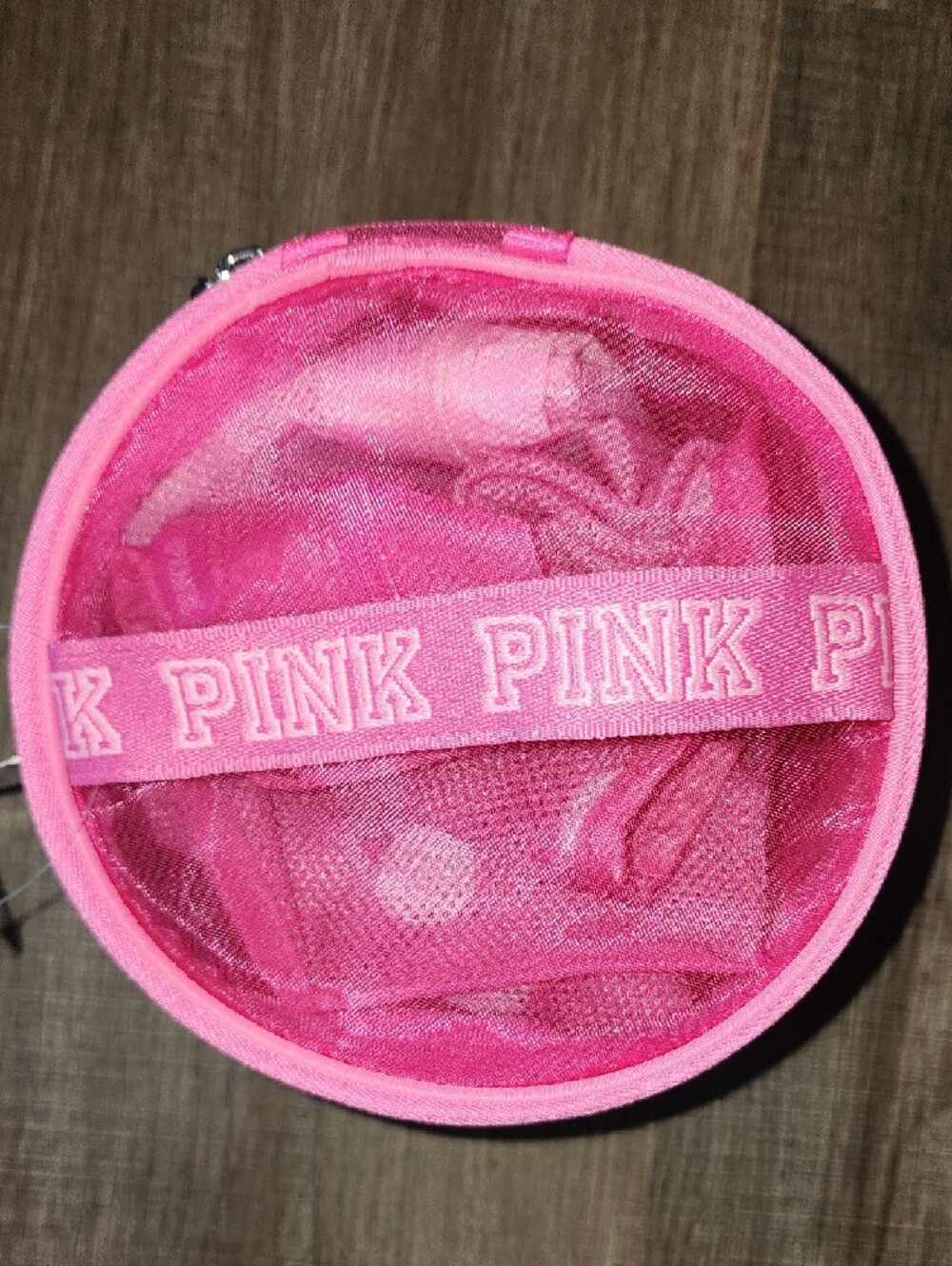 PINK Hot Pink Mesh Cosmetic Pouch - Picture 2 of 7